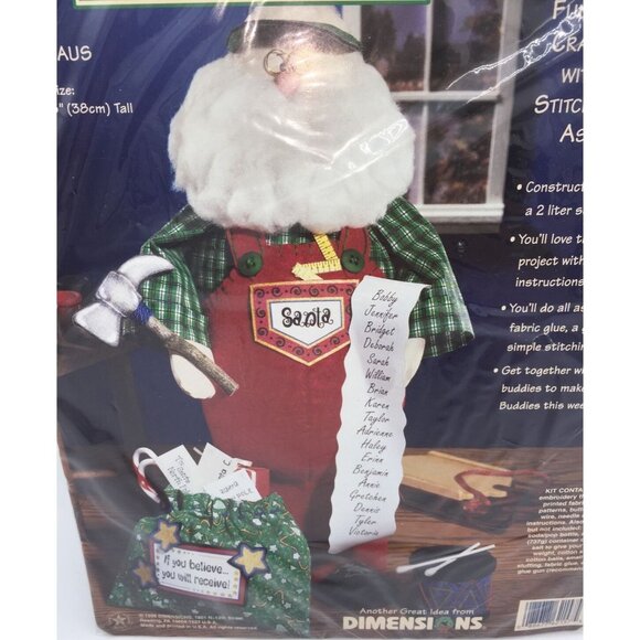 Vintage Dimensions Bottle Buddies Felt Craft Kit 18098 Mr Claus Santa 1996 - Picture 4 of 11